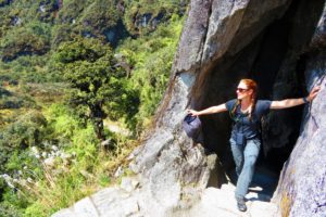Heather in an Inca tunnel