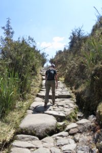 hiking the inca trail uphill