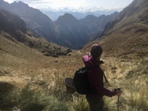 Looking down after Dead Woman Pass
