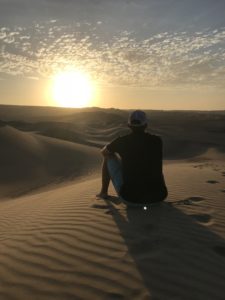 Sunset Huacachina bus from lima to cusco